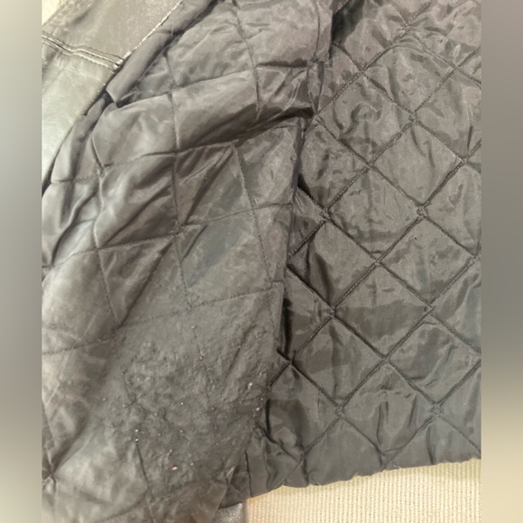 Black Leather Motorcycle Jacket Studded Vintage Brushfire Brand - Picture 14 of 15